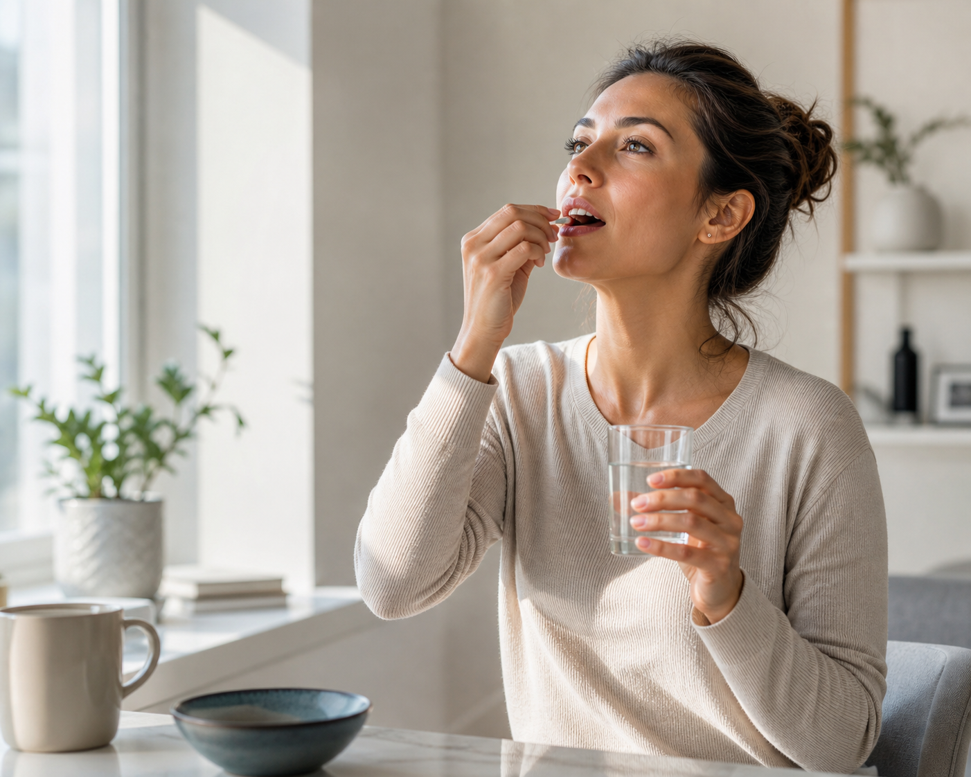 Taking supplement as part of daily routine